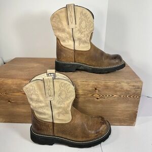Ariat Fatbaby Western Cowboy Boots Womens SZ 7.5B Leather Cowgirl Ranch 10005914